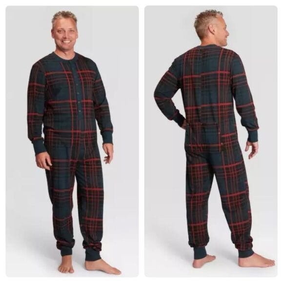 Hearth and Hand with Magnolia Unisex Pajamas Union Suit Holiday Plaid Size XL - Picture 3 of 14
